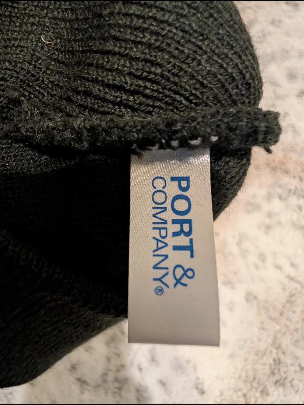Port & Company Black Knit Beanie Hat Embroidered Matter Skull Cap